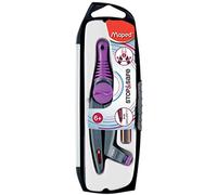 Maped - Coffret Compas STOP & SAFE - 1 compas bague + 1 crayon graphite mini Black'Peps - Pointe Auto-rétractable - Compas Scolaire pour Enfant à partir de 6 ans - Coloris Aléatoire 192611