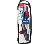 Maped - Coffret Compas Stop System - Système de Verrouillage Breveté - Tracé Parfait - Avec Sécurité Protège Pointe - Compas Bague Universelle + Crayon à Papier - Dès 10 Ans