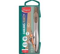 Maped - Coffret compas Study Smiling Planet à Bague universelle - Le compas responsable - Chape et vis composées à 50% de Fibres de Bois certifiées FSC - Branches en métal - A Partir de 10 Ans