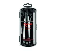 Maped - Coffret Compas Technique à Réglage Rapide et Micrométrique 160mm - 4 Pièces 1947 N°421 - Étui Mine de Rechange 2mm - Adaptateur Stylo/Crayon - Ecrou de Rechange 178102 Noir