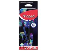 Maped - Coffret Mathset Compas Scolaire Deepsea Paradise - Compas Bague + Compas Mine + Set de Traçage + Taille-Crayon + Gomme + Crayon