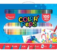 Maped Color' Peps 100 Piece Colouring Set & Carry Case (x36 Pencils, x36 Felt Ti