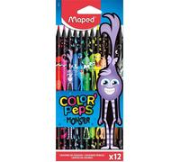 Maped Color Peps Monster Design Colouring Pencils (Pack of 12), 862612 12 count