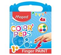 Maped Color'Peps 4 Pots de Peinture au Doigt - 80 g Chacun