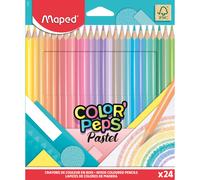 Maped Color'Peps Crayons de Couleur Pastel Bois FSC 24 Couleurs