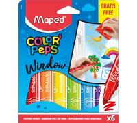 Marqueur pour fenêtres Maped couleurs assorties étui carton 6 pièces