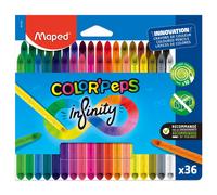Maped Color'Peps Infinity Crayons de Couleur 100 % Mine Sans Taille 36 Couleurs