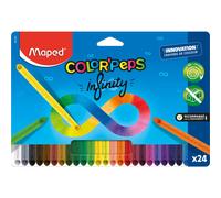 Maped – Crayons de couleur Color'Peps Infinity – 100% mine, sans taillage – Pochette de 24 crayons