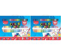Maped Color'Peps Kit de Coloriage - 36 Crayons de Couleur, 36 Feutres Lavables, 24 Craies, 1 Feutre Brush Calligraphie, 1 Crayon HB, Gomme et Taille Crayon, Coloris assortis, 100 Unité (Lot de 2)