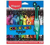 Maped Color'Peps Monster Crayons de Couleur Résine Triangulaires 24 Couleurs