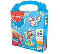 Maped Color'Peps - Peinture au doigt - gouache - jaune vif, vert vif, bleu vif, rouge vif - 80 g (pack de 4) G