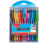 Maped - Combo Pack Coloriage Color’Peps - 12 crayons de couleur + 12 Feutres Ocean + 12 Craies Wax + 1 Taille-Crayons