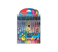 Maped - Combo Pack Monster Color'Peps - 15 Crayons de Couleurs Vives + 12 Feutres Lavables et Résistants au séchage - Pointe moyenne bloquée - Pochette plastique Refermable 984718