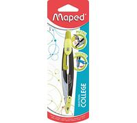 Maped - Compas Métal Open Mine - Avec Sécurité Protège Pointe Sèche et Mine - Compas Collège - Coloris Vert