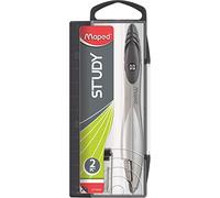 Maped - Compas mine Study + étui-mines - Métal - Pour scolaire - Coffret, Gris