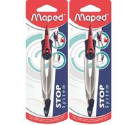 MAPED Compas Stop System pour Mines 2 mm Coloris Aléatoire (Lot de 2)