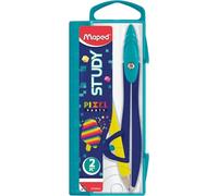 Maped - Compas Study Pixel Party - Chape Ergonomique - Bague Universelle - Branches en Métal - À Partir de 6 Ans