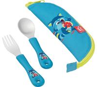 Maped - Couverts Enfant avec Étui Raton Laveur - Cuillère et Fourchette Ergonomiques - Prise en Main Facile - Passe au Lave-Vaisselle - Étui Lavable