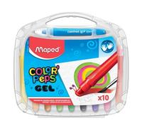 Maped – Craies gel COLOR'PEPS GEL – Aquarellables, étui plastique 10 pièces, système Twist