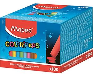 Maped - Craies Fines pour Tableau Noir et Ardoise Naturelle - 10 Couleurs