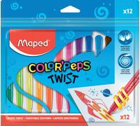 Maped Crayon de cire COLOR'PEPS TWIST sachet poly de 12 pièces