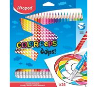 Maped Crayon de couleur triangulaire COLOR'PEPS effaçable étui de 24 pièces