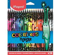 Maped Crayon de couleur triangulaire COLOR'PEPS MONSTER étui carton de 24 pièces