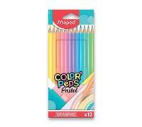 Maped Crayon de couleur triangulaire COLOR'PEPS Pastel étui carton 12 pièces
