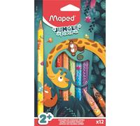 Maped crayon de couleur triangulaire JUNGLE fever JUMBO étui carton 12 pièces