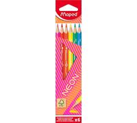 Maped Crayon de couleur triangulaire NEON étui carton 6 pièces