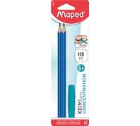 Maped - Crayon Graphite Kidy Learn Concentration avec Embout Relaxant & Déstressant - Forme Triangulaire Ergonomique - Mine HB2 - Corps Texturé avec Grip