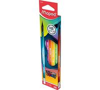 Maped - Crayons à papier triangulaires BLACK'PEPS ENERGY avec gomme - HB moyen - x6 crayons Multicolore