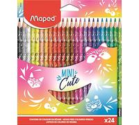 Maped - Crayons De Coloriage Collection- Trop Mignons - Couleurs Vives Et Mine Résistante - Pochette Décorés Mini Cute 862203 Multicolore - 24 Unité
