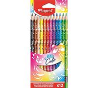 Maped - Crayons de Couleur Collection Mini Cute - 12 Crayons de Coloriage Trop Mignons - Couleurs Vives et Mine Résistante - Pochette de 12 Crayons Décorés MINI CUTE Multicolore