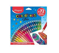 Maped - Crayons de Couleur Color'Peps Classic - Palette de 72 Couleurs Vives - Crayon Triangulaire Ergonomique - Pochette de 72 Crayons en Bois 832072