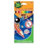 MAPED - Crayons de couleur COLOR'PEPS Mini, étui en carton de 12, triangulaire, longueur: 87 mm, mine douce et résistante à la cassure, corps à la couleur de l'en G