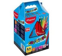 Maped Crayons de couleur COLOR'PEPS, pack scolaire de 144 G