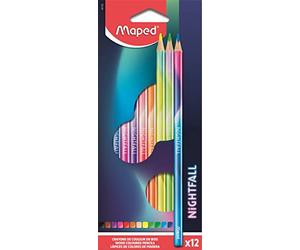 Maped - Crayons de Couleur en Bois Nightfall - Forme Triangulaire, Prise