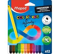 Maped Crayons de couleur innovants Color'peps Infinity - 100% crayon de couleur - Pas de gaine en bois - Pas de taillage nécessaire - 100% rechargeable
