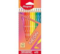Maped - Crayons de couleur NEON - Coloriage Effet Néon - Boîte de 12 Crayons NEON