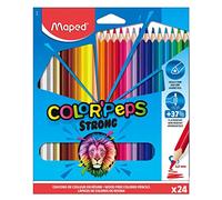 Crayons de Couleur - Maped - STRONG Color'Peps - 24 Crayons - Ultra-résistants - Ergonomiques