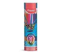 Maped - Crayons de Couleur Strong Color'Peps - 36 Crayons de Coloriage Ultra-résistants et Ergonomiques - Tube en Métal