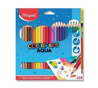 MAPED Crayons de couleur triangulaires Aqua Color'Peps 24 pcs + pinceau