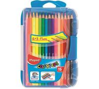 Maped Crayons De Couleurs Color'peps X 15 Dans Boîte En Plastique