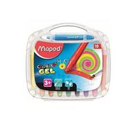 Maped - Crayons Gel Aquarellables - 10 Craies De Coloriage Tendres - En Plastique + Système Twist Qui Garde Les Mains Propres - Coul