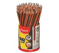 Maped - Crayons Graphite Black’Peps - Crayons à Papier HB - Ergonomique - Triangulaire - Pot de 72 Crayons Papier HB