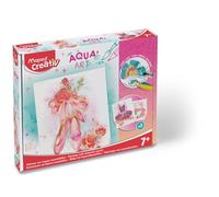 Maped Creativ - Aqua'Art Danse - Activité Aquarelle pour Enfants - Coloriage aux Crayons Aquarellables + Pinceau à Eau sur Supports Métallisés - 3 Affiches à Colorier et Personnaliser - Dès 7 Ans