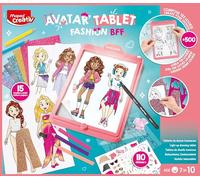 MAPED CREATIV - Avatar Fashion BFF - Machine à dessin lumineuse pour créer et personnaliser des avatars stylés - kit de design de mode avec pochoirs, autocollants et papiers à motifs - dès 7 ans