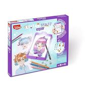 Maped Creativ - Avatar'Tablet Manga - Machine à Dessiner Lumineuse, pour Composer des Portraits Manga à l'Infini - Tablette Lumineuse avec Fiches Modèles & Matériel de Dessin - Dès 7 Ans