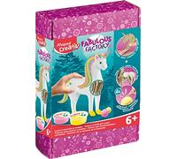 MAPED Creativ - Fabulous Factory Licorne - Squelette en Bois à Assembler - Figurine Licorne à Modeler avec de la Pâte Durcissante - Loisir Créatif dès 6 ans